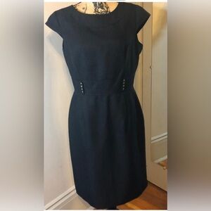 Tahari Sheath Dress Womens Solid Black Sleeveless Arthur S Levine Lined